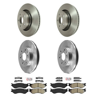 AmeriBRAKES® - AmeriPRO™ Plain Front and Rear Brake Kit with Semi-Metallic Pads