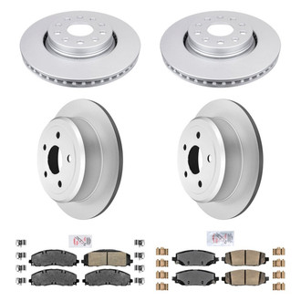 AmeriBRAKES® - AmeriPRO™ Plain Front and Rear Brake Kit with Ceramic Pads