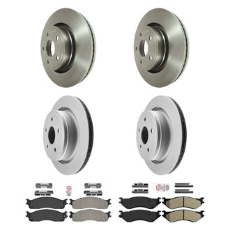 AmeriBRAKES® - AmeriPRO™ Plain Front and Rear Brake Kit with Semi-Metallic Pads