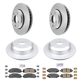 AmeriBRAKES® - AmeriPRO™ Plain Front and Rear Brake Kit with Ceramic Pads