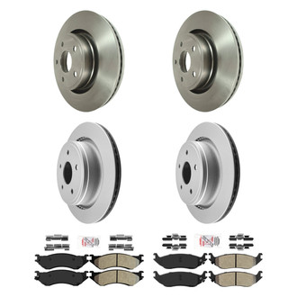 AmeriBRAKES® - AmeriPRO™ Plain Front and Rear Brake Kit with Semi-Metallic Pads