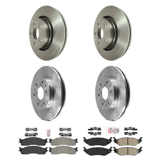 AmeriBRAKES® - AmeriPRO™ Plain Front and Rear Brake Kit with Semi-Metallic Pads
