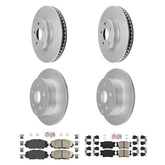 AmeriBRAKES® - AmeriPRO™ Plain Front and Rear Brake Kit with Ceramic Pads