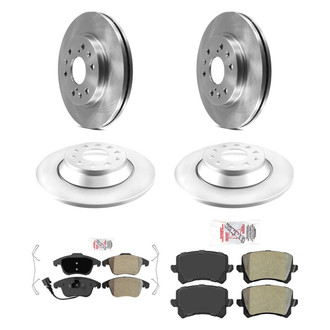 AmeriBRAKES® - AmeriPRO™ Plain Front and Rear Brake Kit with Semi-Metallic Pads