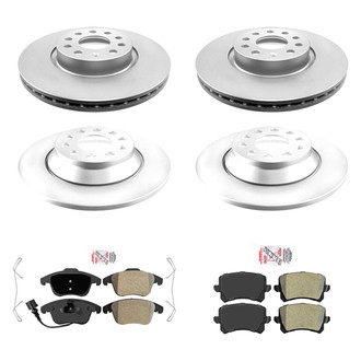 AmeriBRAKES® - AmeriPRO™ Plain Front and Rear Brake Kit with Semi-Metallic Pads