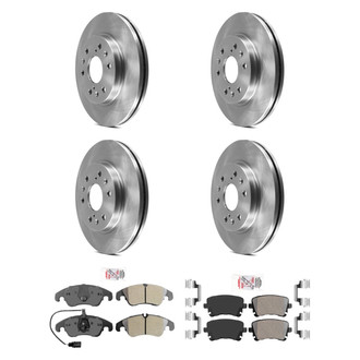 AmeriBRAKES® - AmeriPRO™ Plain Front and Rear Brake Kit with Semi-Metallic Pads