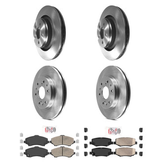 AmeriBRAKES® - AmeriPRO™ Plain Front and Rear Brake Kit with Ceramic Pads