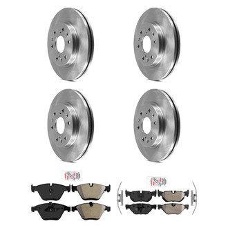 AmeriBRAKES® - AmeriPRO™ Plain Front and Rear Brake Kit with Semi-Metallic Pads