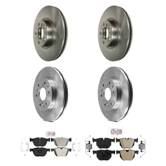 AmeriBRAKES® - AmeriPRO™ Plain Front and Rear Brake Kit with Semi-Metallic Pads