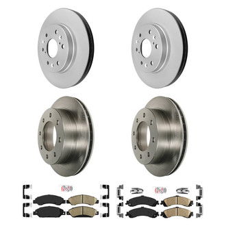 AmeriBRAKES® - AmeriPRO™ Plain Front and Rear Brake Kit with Ceramic Pads