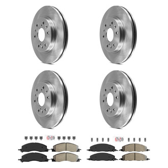 AmeriBRAKES® - AmeriPRO™ Plain Front and Rear Brake Kit with Semi-Metallic Pads