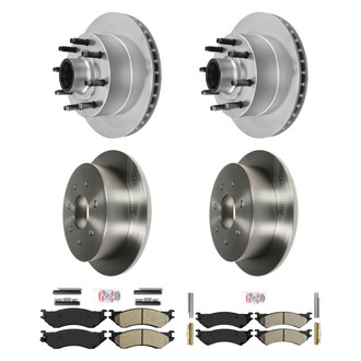AmeriBRAKES® - AmeriPRO™ Plain Front and Rear Brake Kit with Semi-Metallic Pads