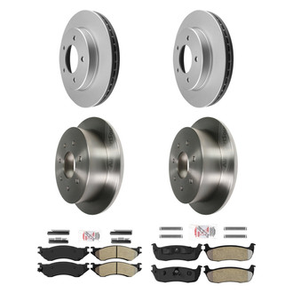 AmeriBRAKES® - AmeriPRO™ Plain Front and Rear Brake Kit with Semi-Metallic Pads