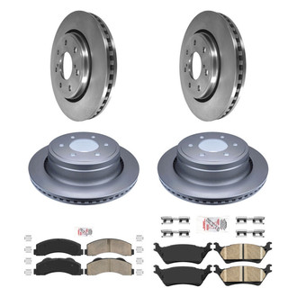 AmeriBRAKES® - AmeriPRO™ Plain Front and Rear Brake Kit with Ceramic Pads