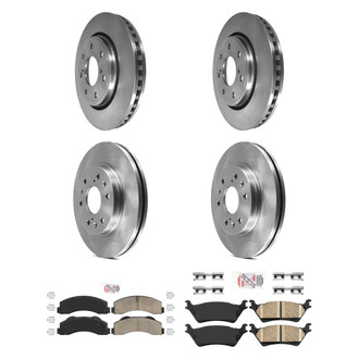 AmeriBRAKES® - AmeriPRO™ Plain Front and Rear Brake Kit with Ceramic Pads