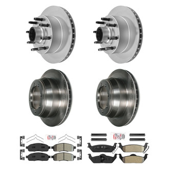 AmeriBRAKES® - AmeriPRO™ Plain Front and Rear Brake Kit with Semi-Metallic Pads