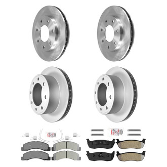 AmeriBRAKES® - AmeriPRO™ Plain Front and Rear Brake Kit with Semi-Metallic Pads