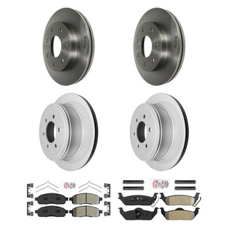 AmeriBRAKES® - AmeriPRO™ Plain Front and Rear Brake Kit with Semi-Metallic Pads