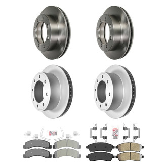 AmeriBRAKES® - AmeriPRO™ Plain Front and Rear Brake Kit with Semi-Metallic Pads