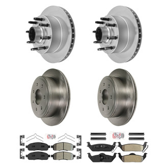 AmeriBRAKES® - AmeriPRO™ Plain Front and Rear Brake Kit with Semi-Metallic Pads