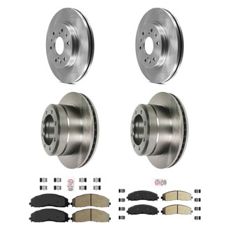AmeriBRAKES® - AmeriPRO™ Plain Front and Rear Brake Kit with Semi-Metallic Pads