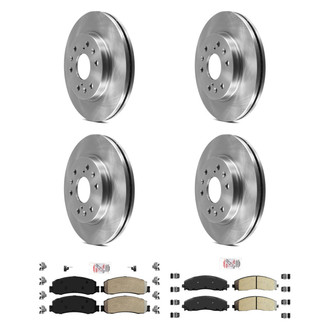 AmeriBRAKES® - AmeriPRO™ Plain Front and Rear Brake Kit with Semi-Metallic Pads