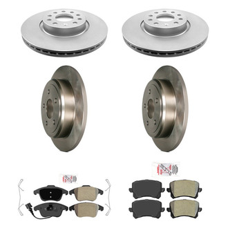 AmeriBRAKES® - AmeriPRO™ Plain Front and Rear Brake Kit with Semi-Metallic Pads