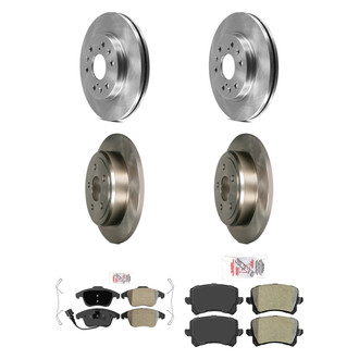 AmeriBRAKES® - AmeriPRO™ Plain Front and Rear Brake Kit with Semi-Metallic Pads