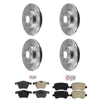 AmeriBRAKES® - AmeriPRO™ Plain Front and Rear Brake Kit with Semi-Metallic Pads