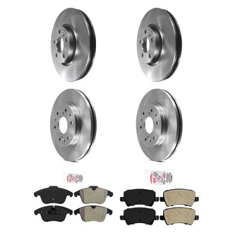 AmeriBRAKES® - AmeriPRO™ Plain Front and Rear Brake Kit with Semi-Metallic Pads