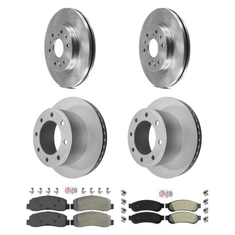 AmeriBRAKES® - AmeriPRO™ Plain Front and Rear Brake Kit with Semi-Metallic Pads
