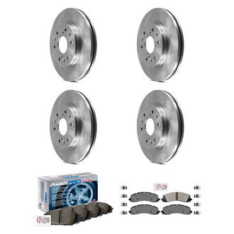 AmeriBRAKES® - AmeriPRO™ Plain Front and Rear Brake Kit with Semi-Metallic Pads