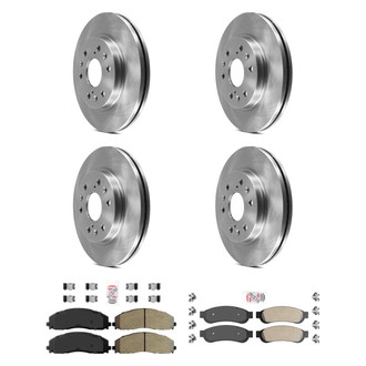 AmeriBRAKES® - AmeriPRO™ Plain Front and Rear Brake Kit with Semi-Metallic Pads