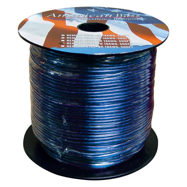 American Bass® - 18 AWG Single 500' Blue Stranded GPT Power Wire