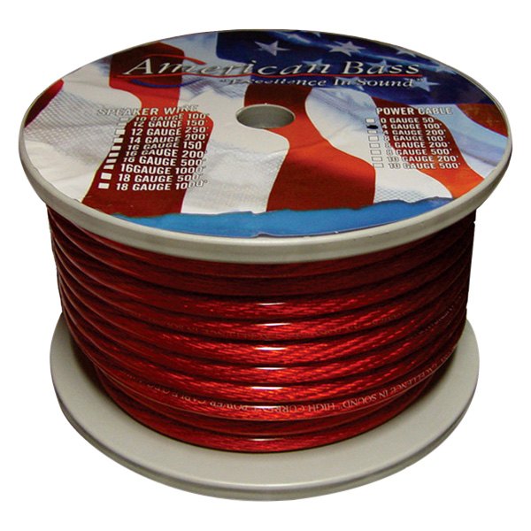 American Bass® - 4 AWG Single 100' Red Stranded GPT Power Wire