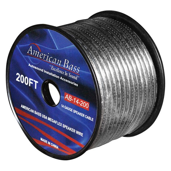 American Bass® - Megaflex 14 AWG 1-Way 200' Blue/Gray Stranded GPT Speaker Wire