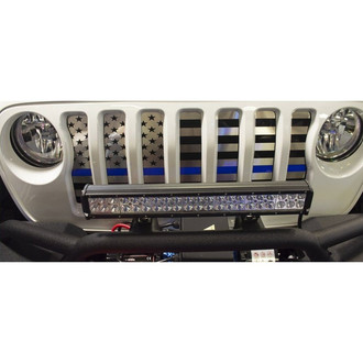 ACC® - 1-Pc American Flag Style Brushed Laser Cut Main Grille