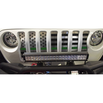 ACC® - 1-Pc American Flag Style Brushed Laser Cut Main Grille