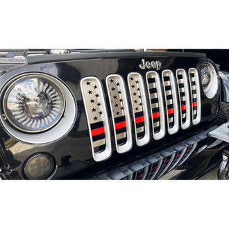 ACC® - 1-Pc American Flag Style Brushed Laser Cut Main Grille
