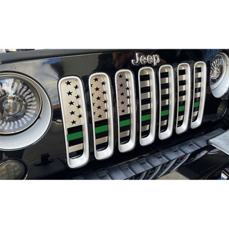 ACC® - 1-Pc American Flag Style Brushed Laser Cut Main Grille