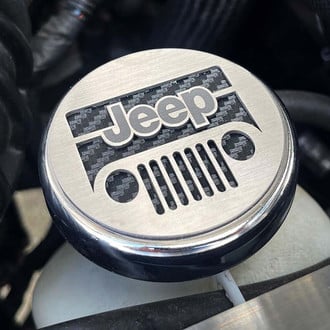 ACC® - Brushed Cap Cover Set with Black Jeep Logo