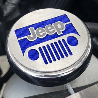 ACC® - Brushed Cap Cover Set with Blue Jeep Logo