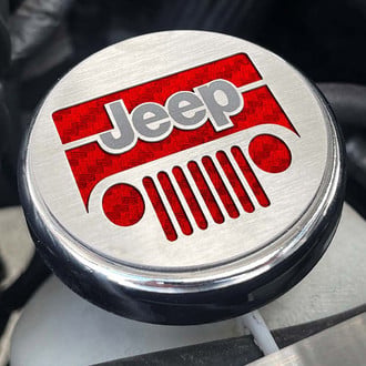 ACC® - Brushed Cap Cover Set with Red Jeep Logo