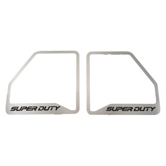 ACC® - Brushed Front Inner Door Speaker Trims with Black SUPER DUTY Logo