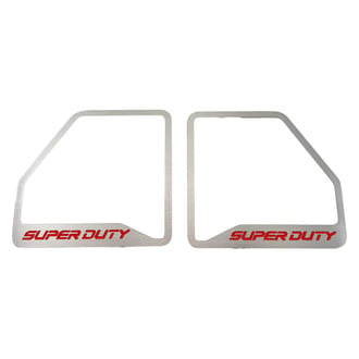 ACC® - Brushed Front Inner Door Speaker Trims with Red SUPER DUTY Logo