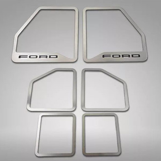 ACC® - Deluxe Brushed Door Speaker Trims with Ford Logo