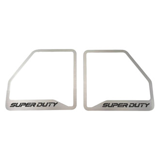 ACC® - Deluxe Polished Door Speaker Trims with Brushed Black SUPER DUTY Logo