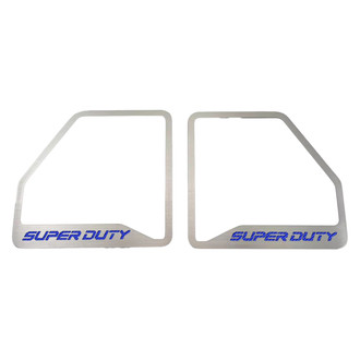 ACC® - Deluxe Polished Door Speaker Trims with Blue SUPER DUTY Logo