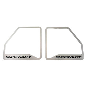 ACC® - Deluxe Polished Door Speaker Trims with Black SUPER DUTY Logo