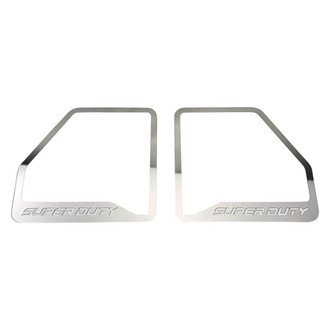 ACC® - Deluxe Polished Door Speaker Trims with White SUPER DUTY Logo